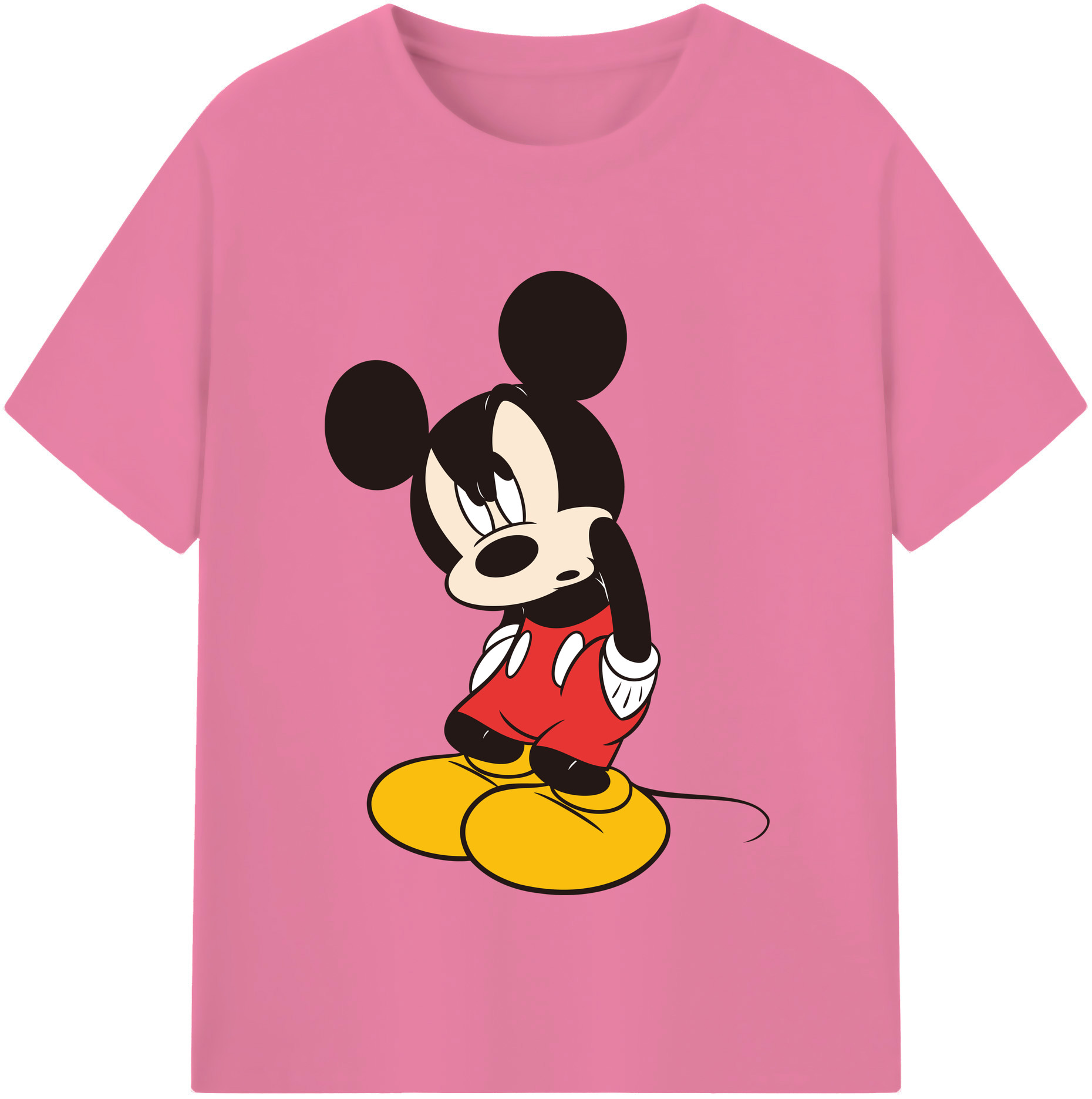 （画像用） ミッキーマウス Mickey Mouse 綿100％半袖Tシャツ（フロントプリント）